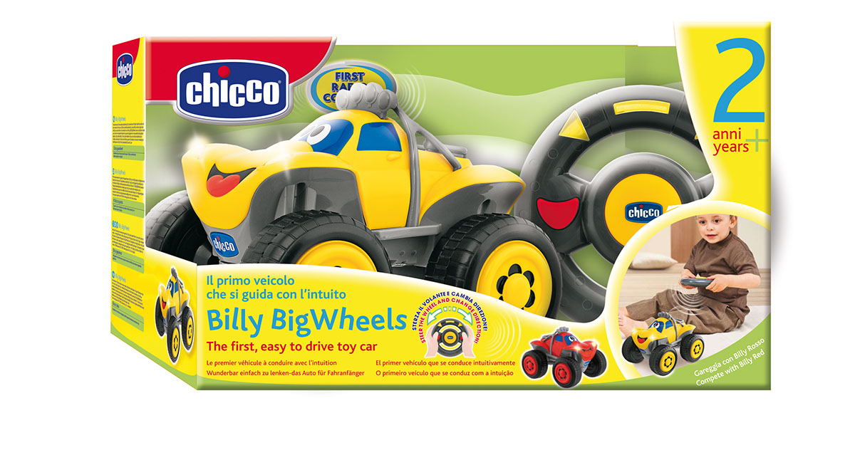 Машинка Chicco "Билли-большие колеса" желтая