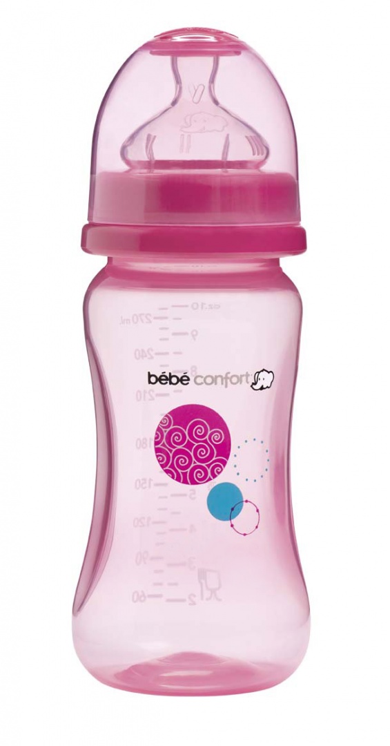 Бутылочка (пластик) Maternity 270мл. 0-12 мес.розовая, S1 Bebe Confort
